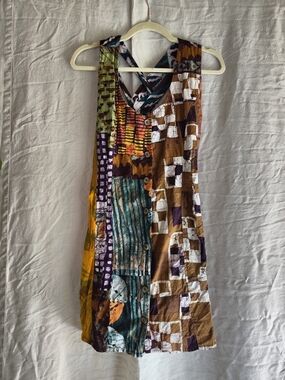 Patchwork Multi-Color Sleeveless Summer Dress